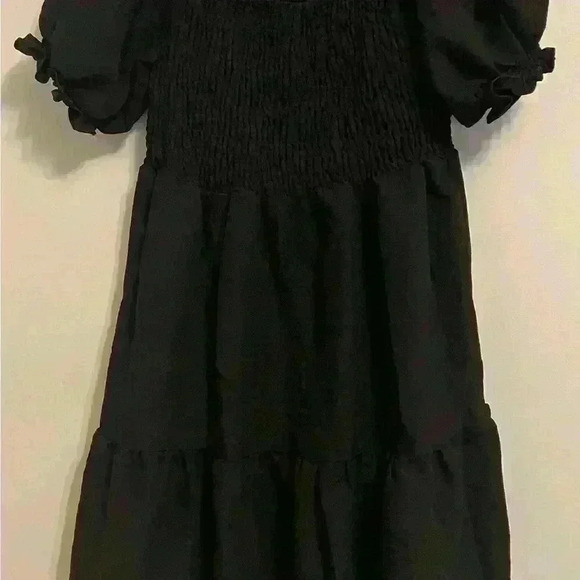 NWOT Gorgeous Cottagecore Boho Puff Sleeve High Waisted Flowy Black Dress  XL - Picture 3 of 8